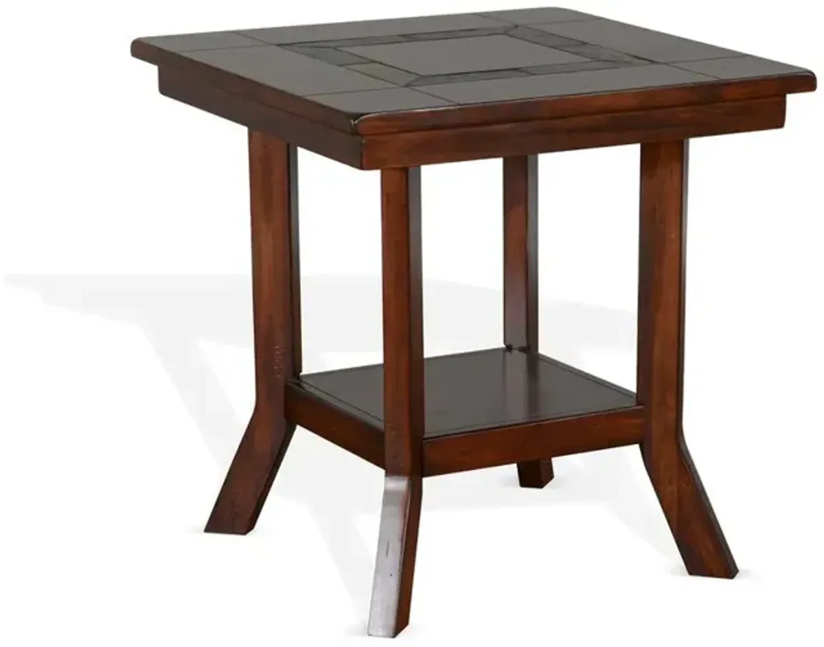 Sunny Designs Santa Fe 25 Mahogany Wood End Table in Dark Chocolate