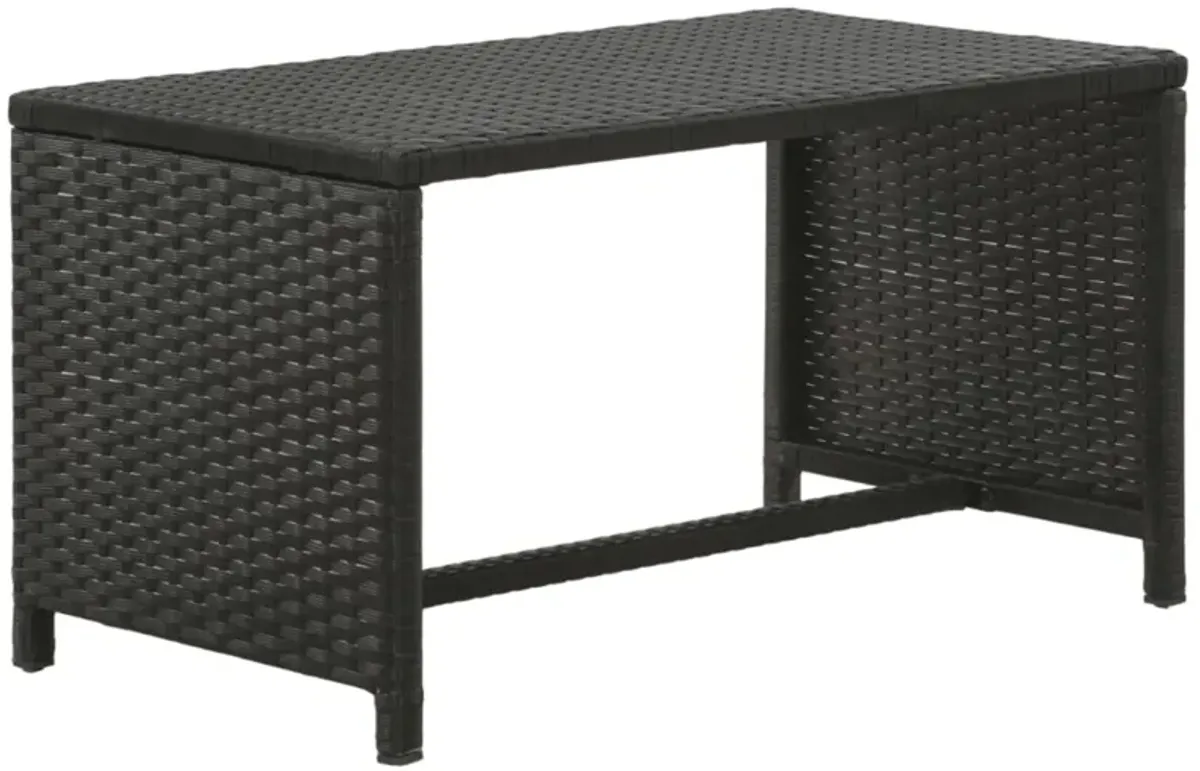 vidaXL 4 Piece Garden Lounge with Cushions Set Poly Rattan Black