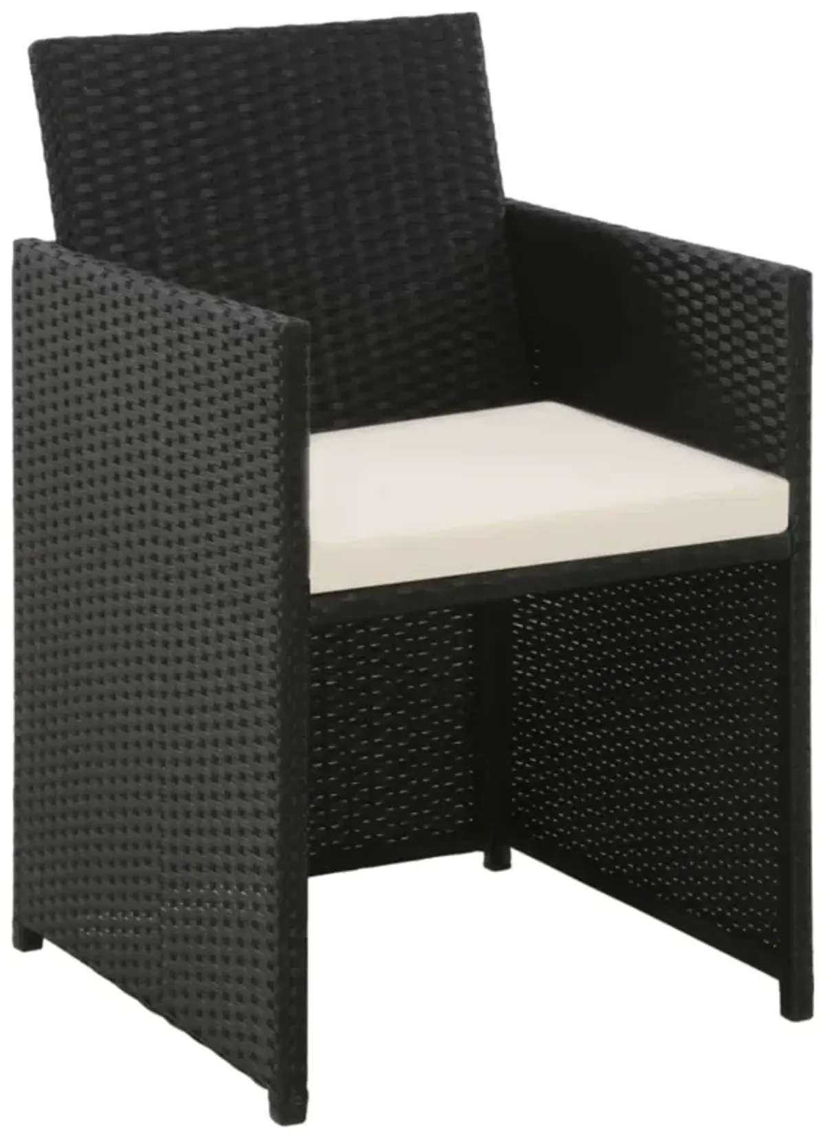 vidaXL 4 Piece Garden Lounge with Cushions Set Poly Rattan Black