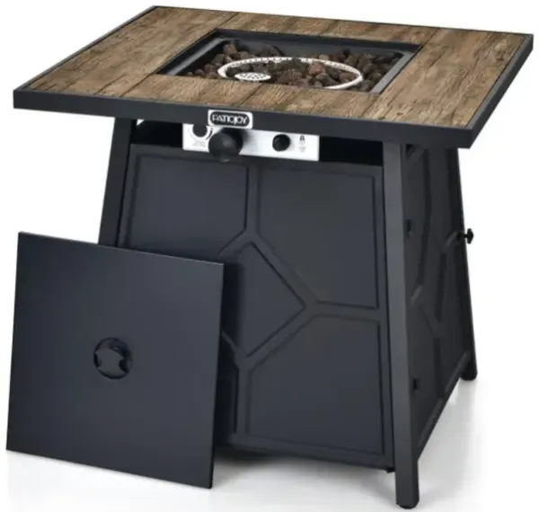 Hivvago 40 000 BTU 28 Inches Propane Gas Fire Pit Table With Cover