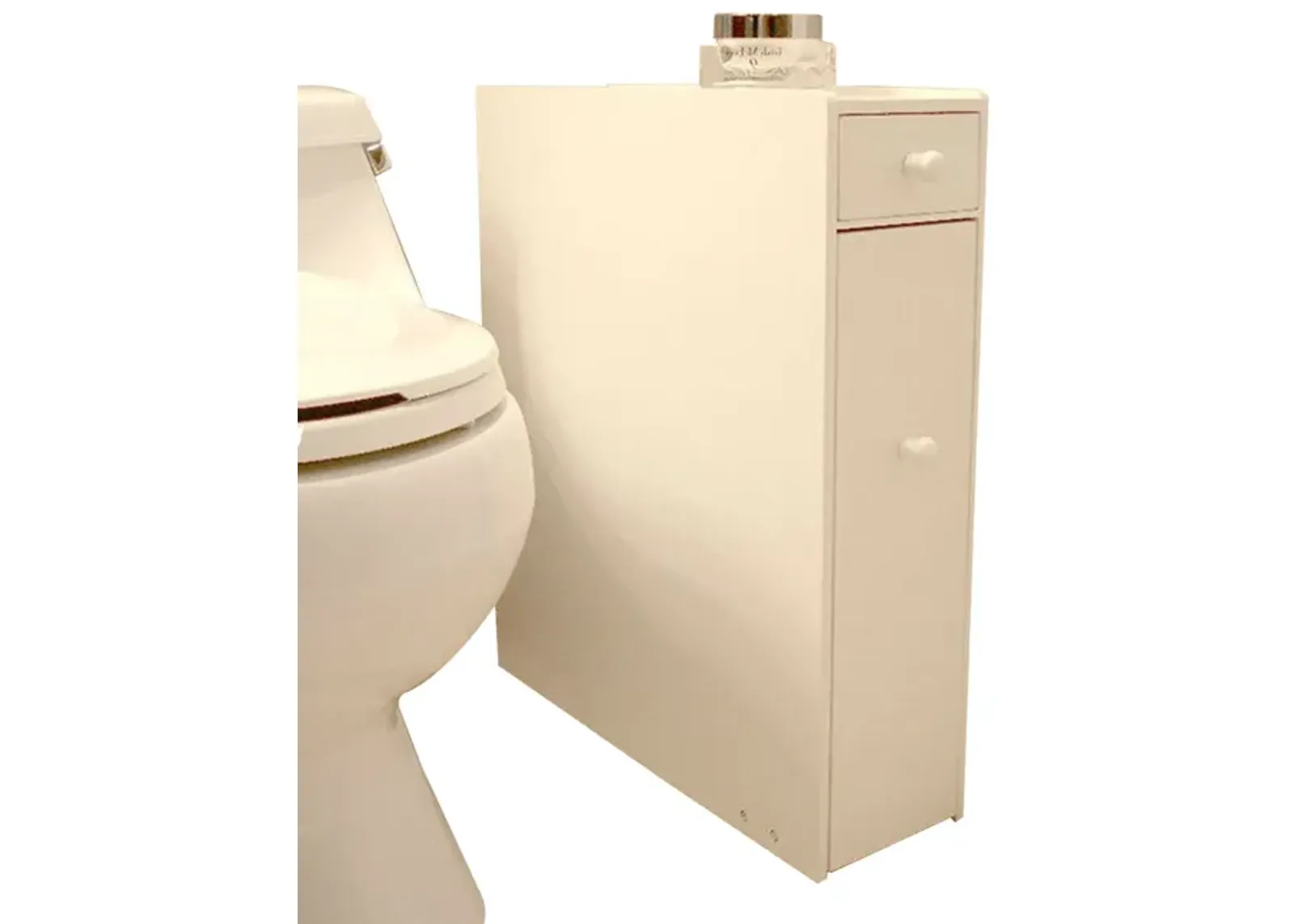 Hivvago Space Saving Bathroom Floor Cabinet in White Wood Finish