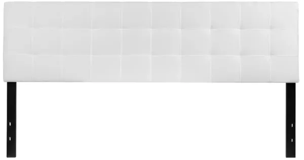 Flash Furniture Bedford Tufted Upholstered King Size Headboard in White Fabric