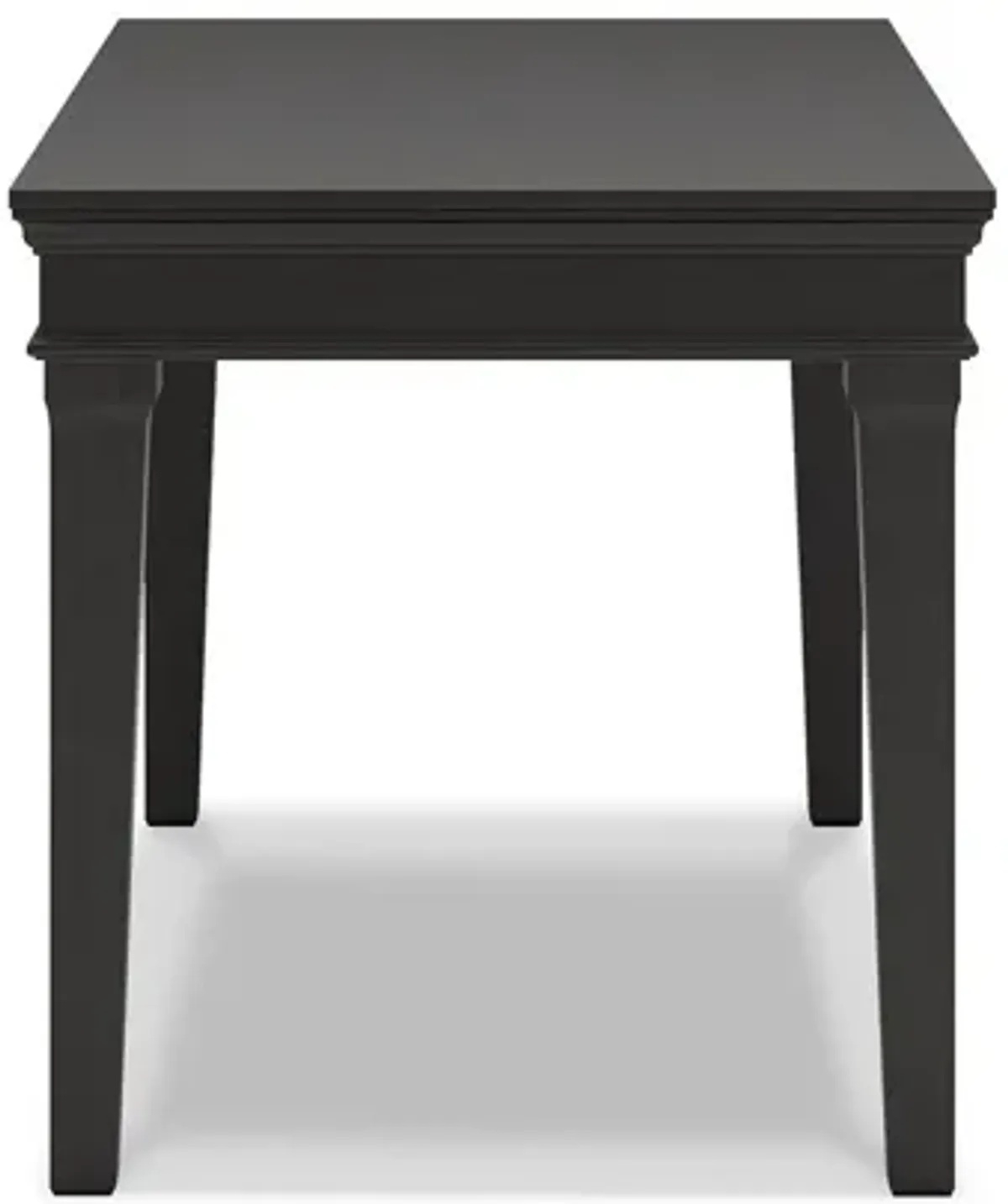 63 Inch Home Office Desk, Rectangular Tabletop, Vintage Black Finish - Benzara