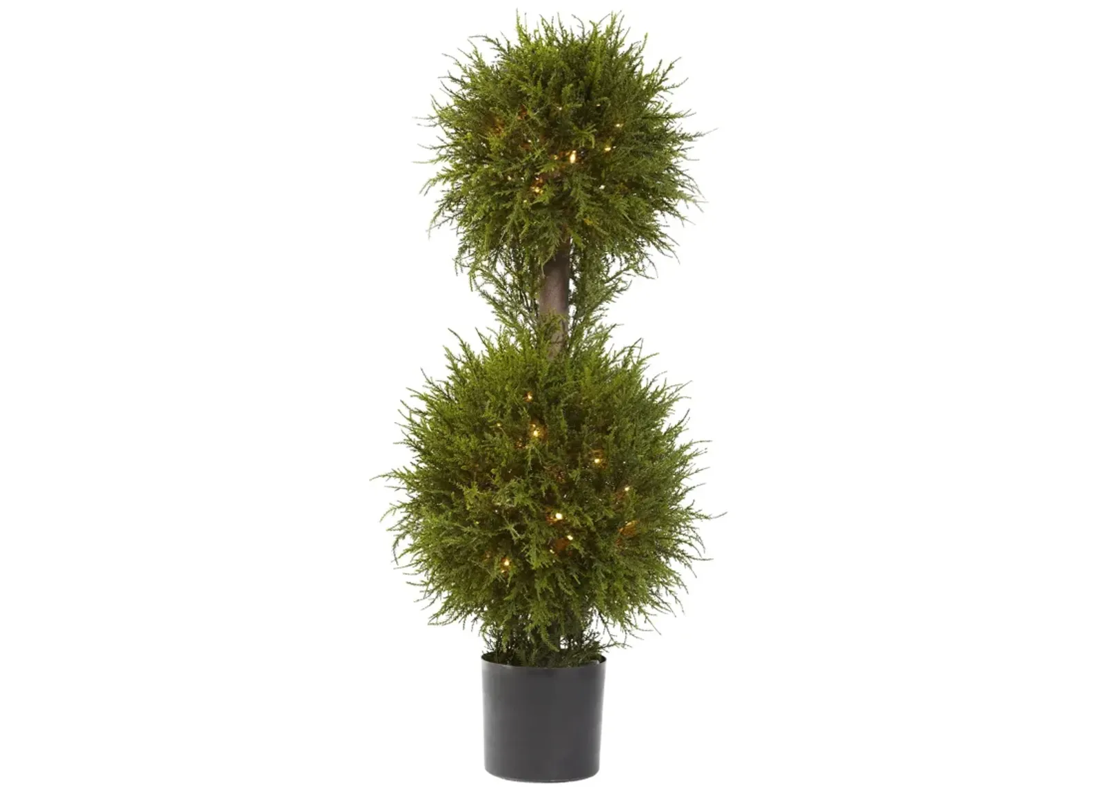 HomPlanti 40" Cedar Double Ball Topiary w/Lights