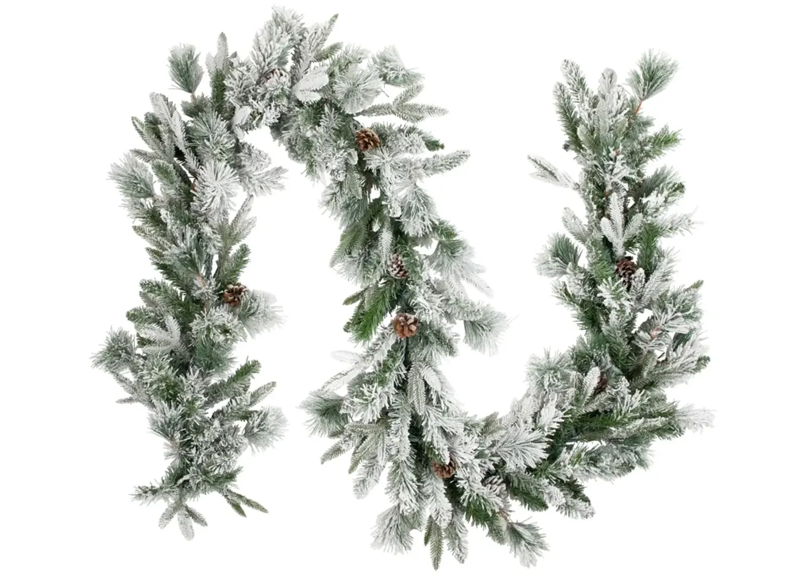 9' x 14" Pre-Lit Flocked Mixed Rosemary Emerald Pine Artificial Christmas Garland - Clear LED Lights