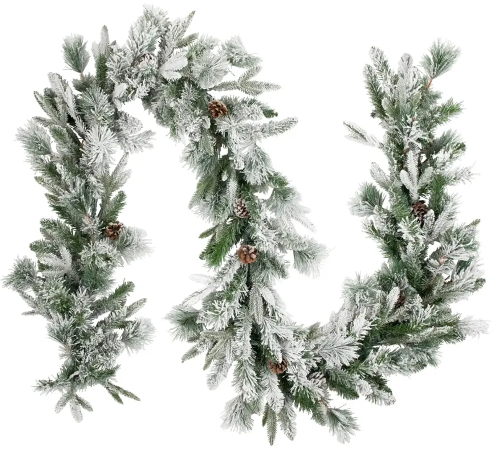 9' x 14" Pre-Lit Flocked Mixed Rosemary Emerald Pine Artificial Christmas Garland - Clear LED Lights