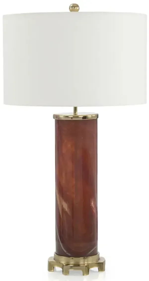 Burnt Sienna Marbled Glass Table Lamp