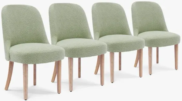 WestinTrends Mid-Century Modern Upholstered Boucle Dining Chair (Set of 4)