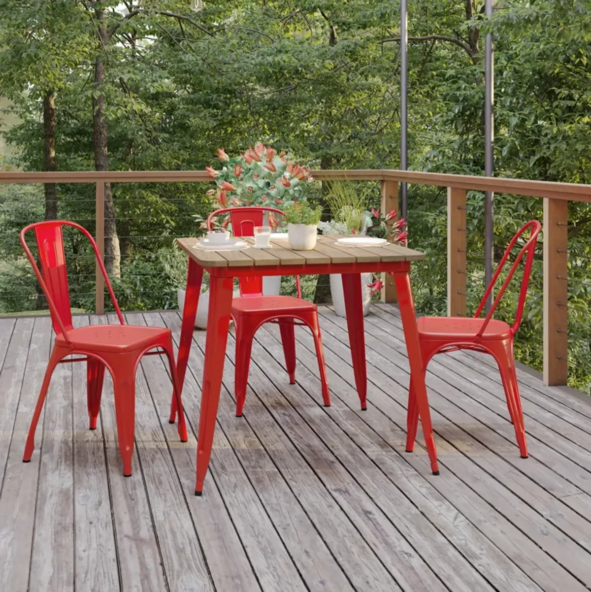 Metal Colorful Restaurant Tables