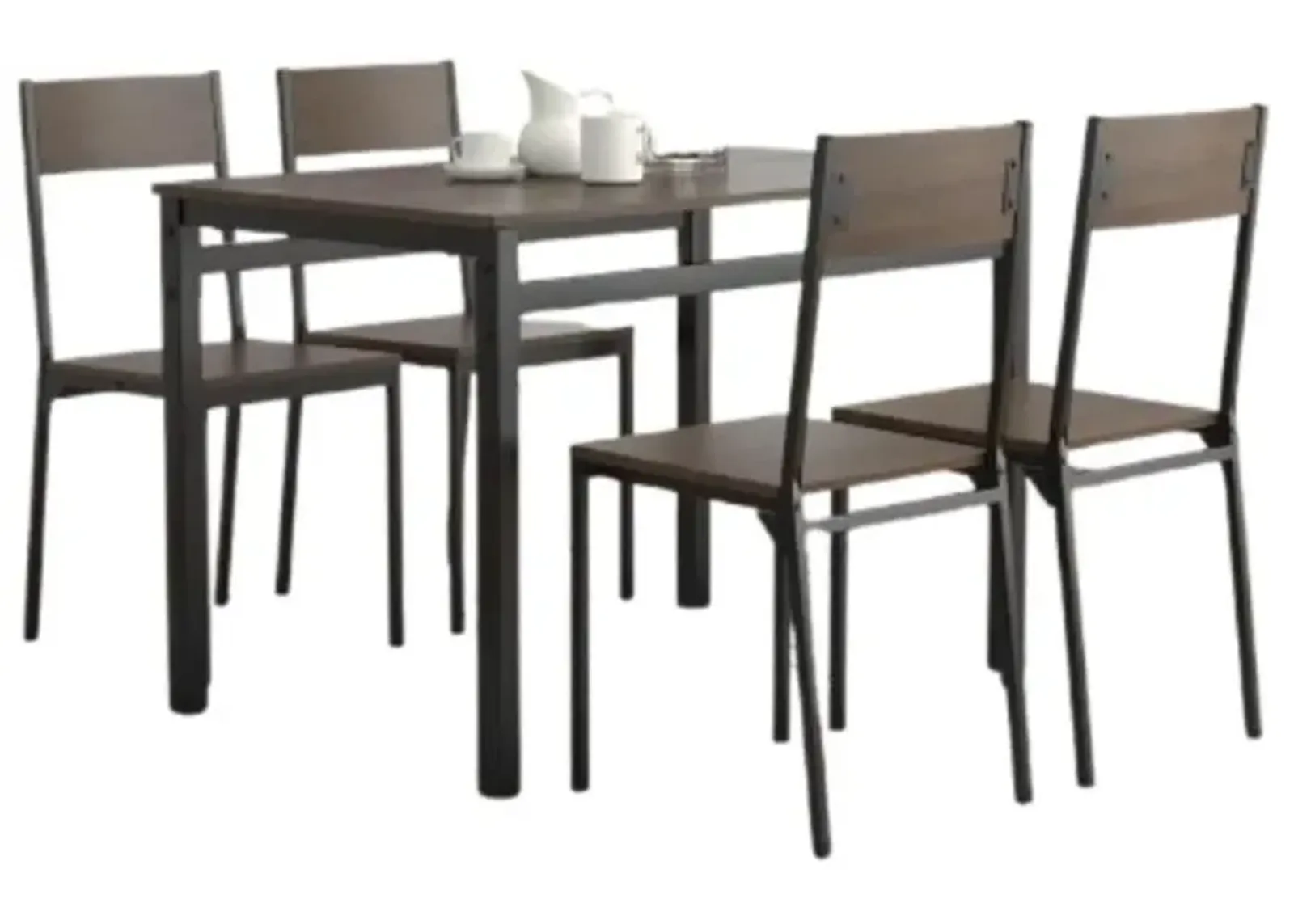 Lana 5-piece Rectangular Dining Table Set Dark Brown and Matte Black