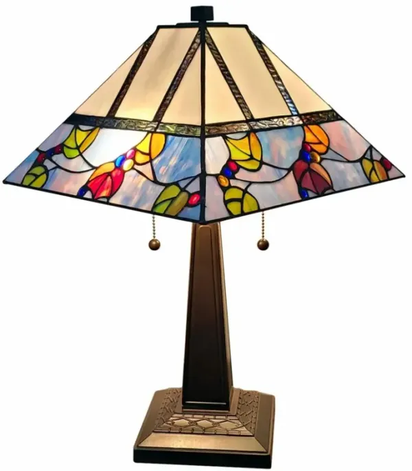 Hivvago 22" Dark Brown Metal Two Light Candlestick Table Lamp With White Shade