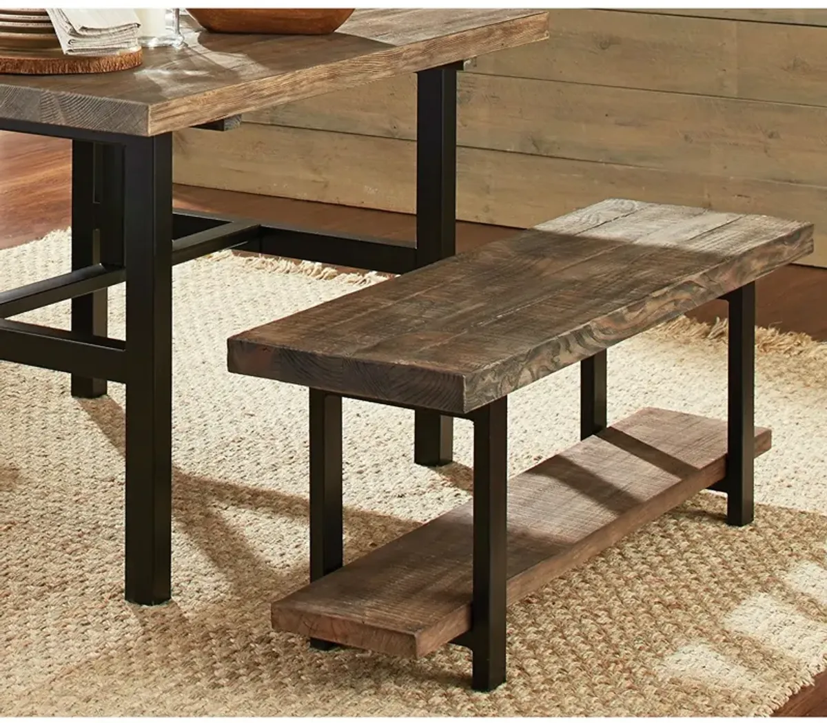 Modern Industrial Accent Bench – Stylish Seating for Entryway or Bedroom