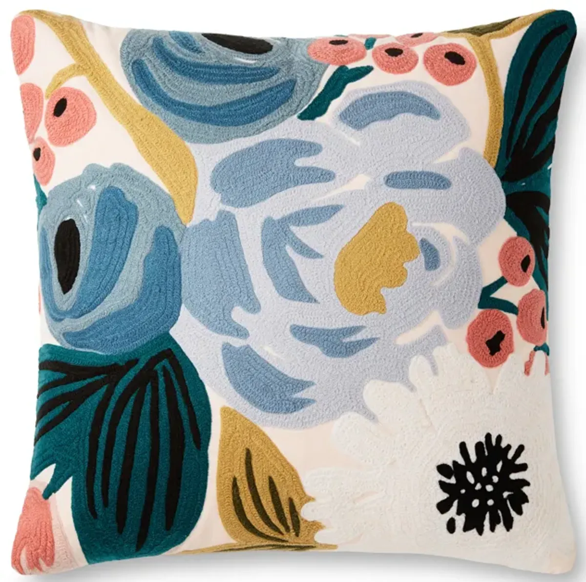 P6052 Blush/Multi 22"x22" Polyester Pillow by Rifle Paper Co. × Loloi