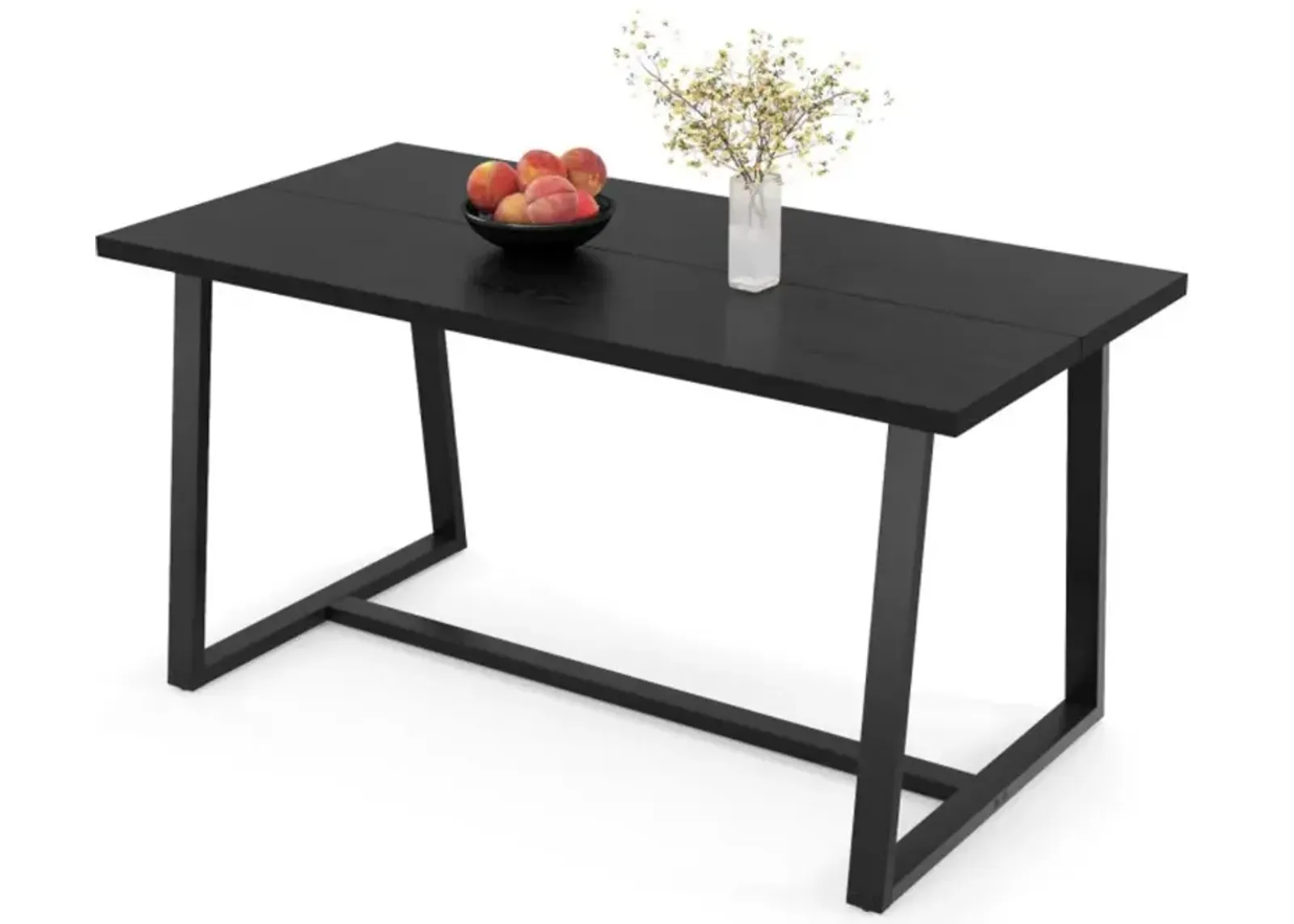 Hivvago Large Dining Table with Heavy-duty Metal Frame and Anti-slip Foot Pads