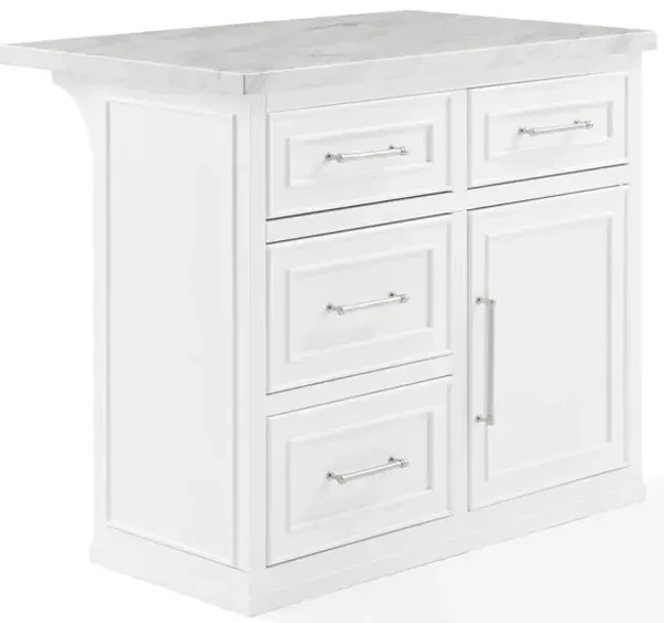 Cutler Faux Marble Top Kitchen Island