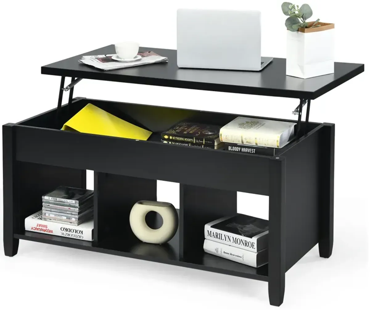 Lift Top Coffee Table with Storage Lower Shelf