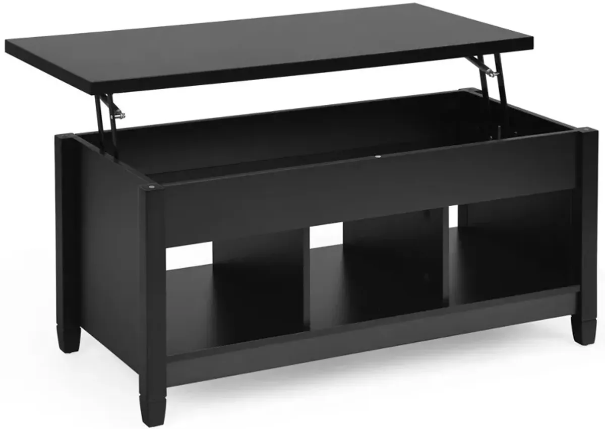 Lift Top Coffee Table with Storage Lower Shelf