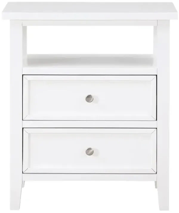 Walker White 2 Drawer Nightstand