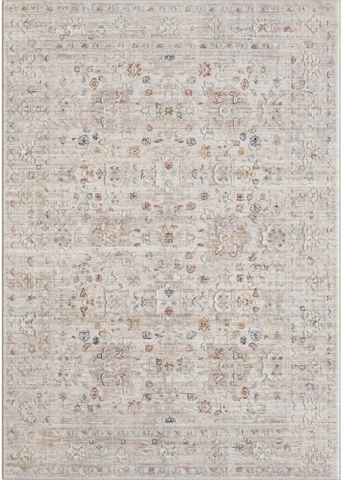 5 X 8 Beige Botanical Area Rug