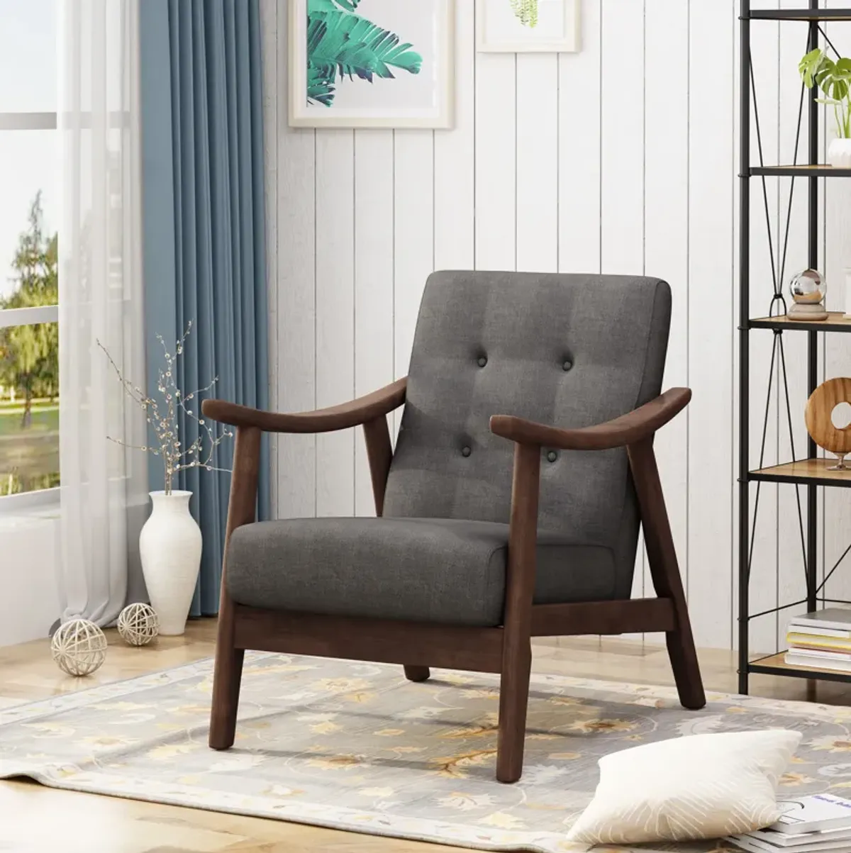 Merax Mid-Century Modern Tufted Armchair Accent Chair