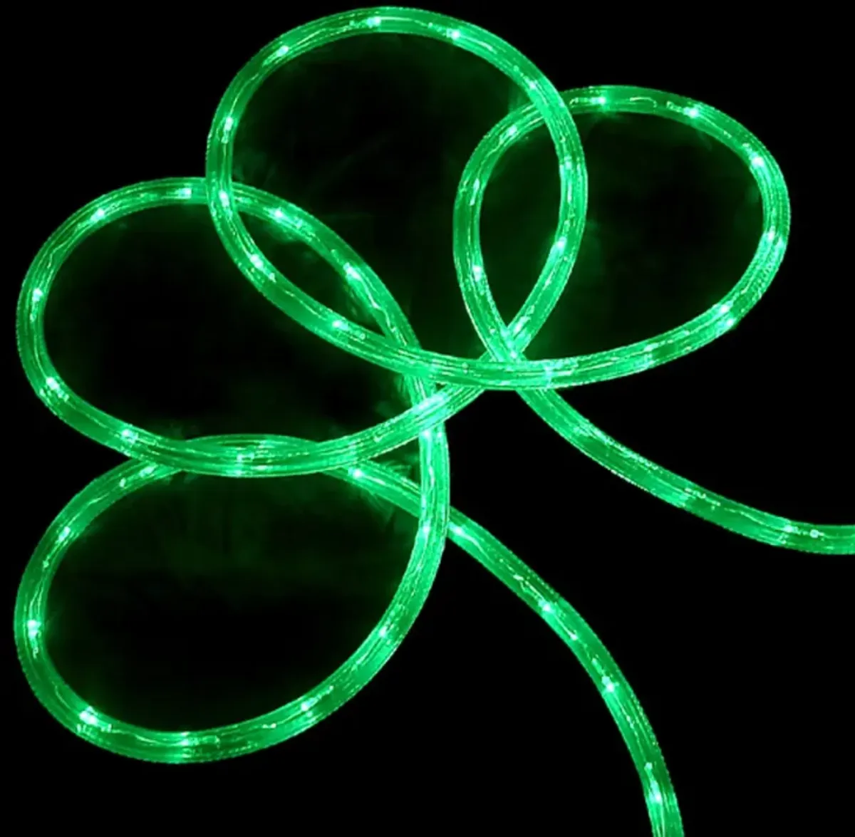 Green LED Commericial Grade Outdoor Christmas Rope Lights on a Spool - 288 ft Clear Tube