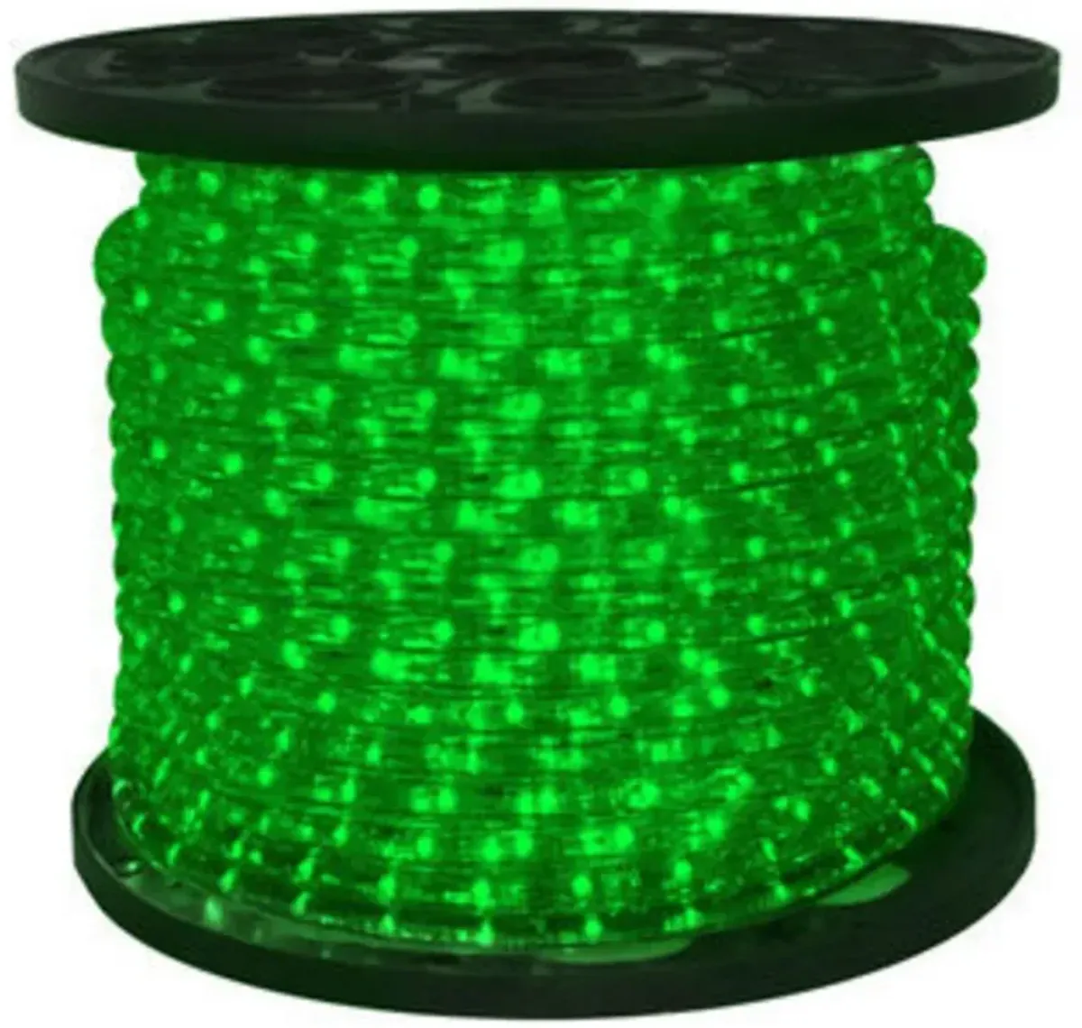 Green LED Commericial Grade Outdoor Christmas Rope Lights on a Spool - 288 ft Clear Tube