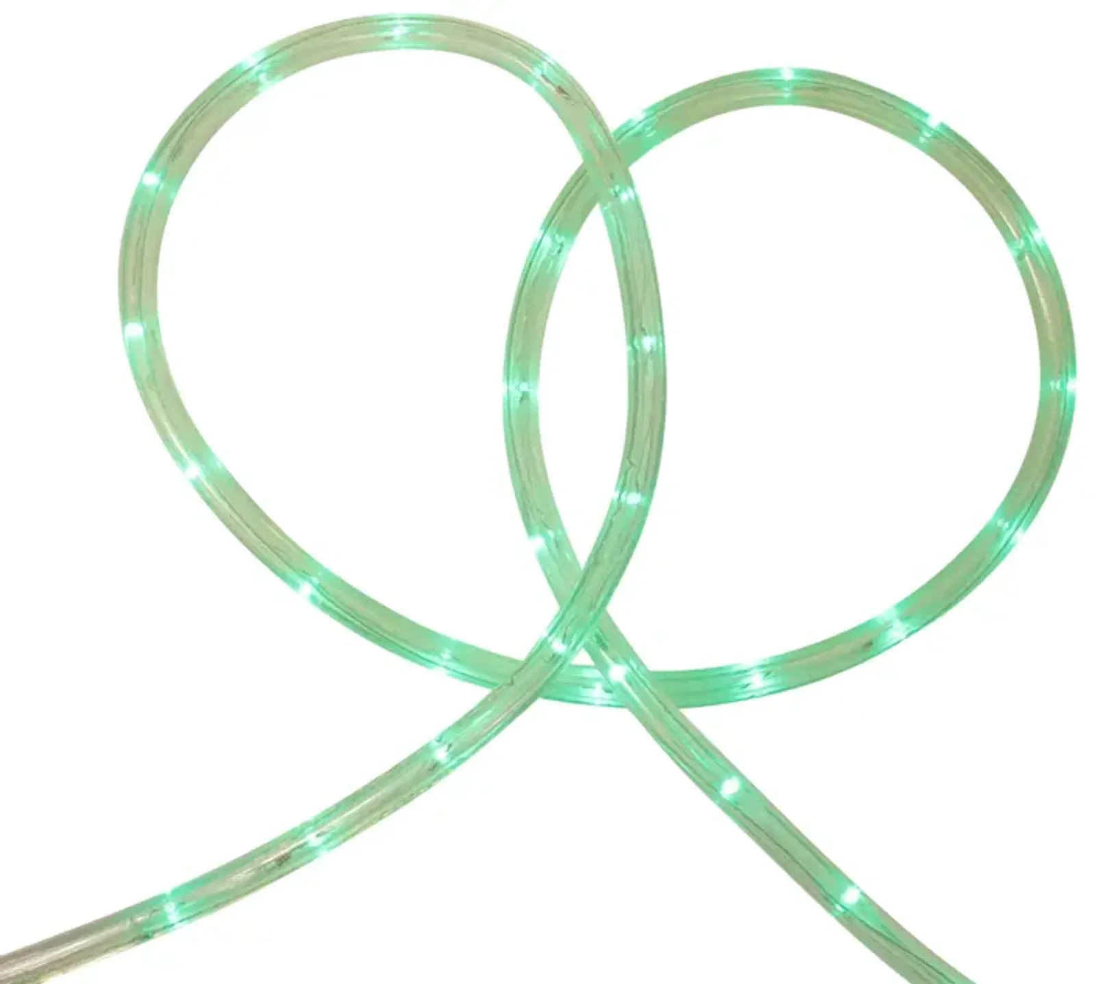 Green LED Commericial Grade Outdoor Christmas Rope Lights on a Spool - 288 ft Clear Tube