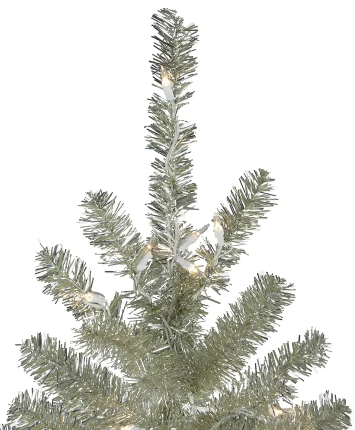 4.5' Soft Metallic Champagne Artificial Tinsel Christmas Tree - Clear Lights