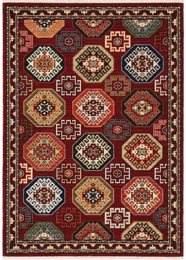 Lilihan 5'3" x 7'6" Red Rug