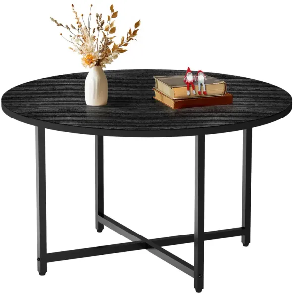 FAMIDGE Round Coffee Table, 23.6"" Coffee Tables for Living Room, Circle Coffee Table with Metal Frame, Floor Table Desk for Sit