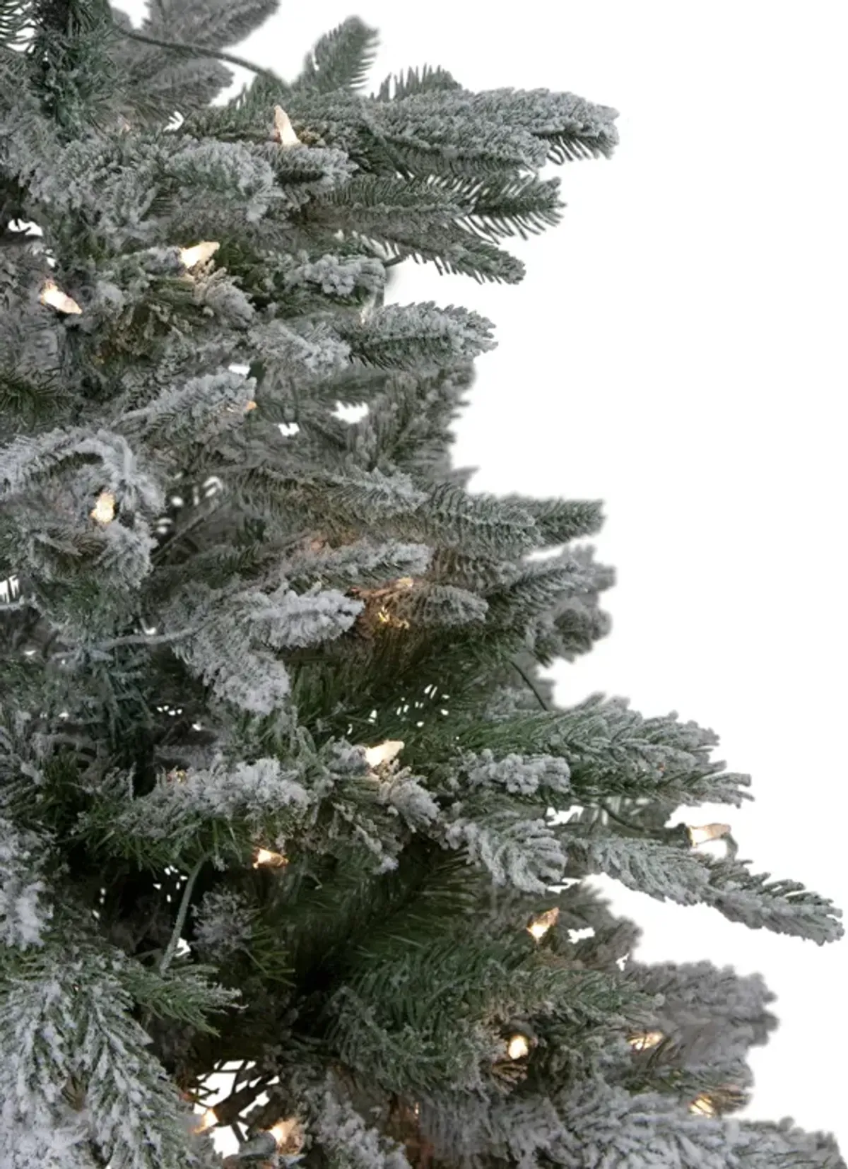 4.5' Pre-Lit Flocked Whistler Noble Fir Artificial Christmas Tree  Clear Lights