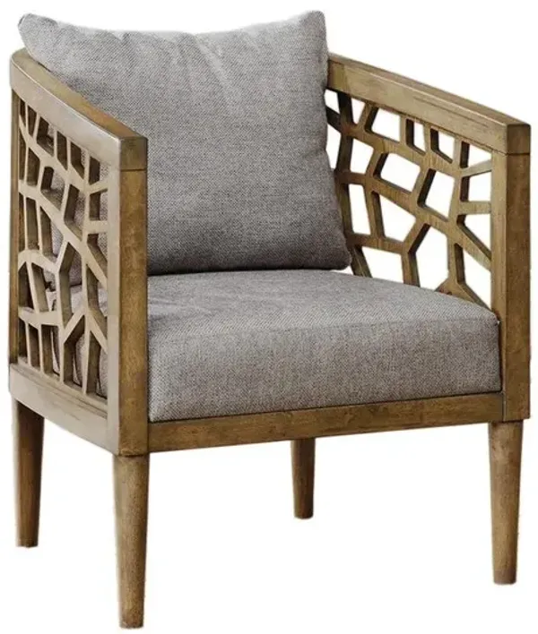 Starlight Canyon Home Gray Upholstered Accent Chair with Solid Wood Frame for Living Room