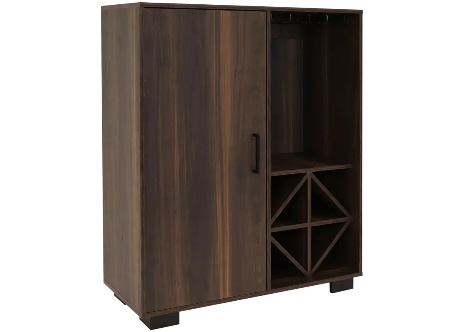 Sunnydaze Lavina Wine Cabinet with Glass and Bottle Storage Shelves