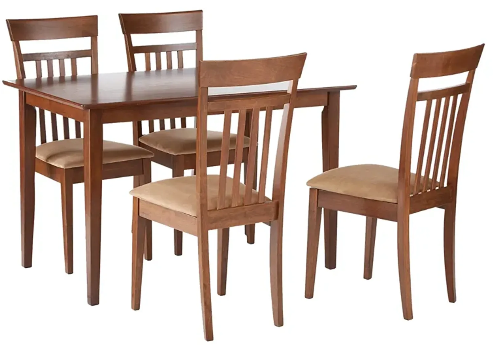 Classy 5 Piece Wooden Dining Table Set, Brown-Benzara