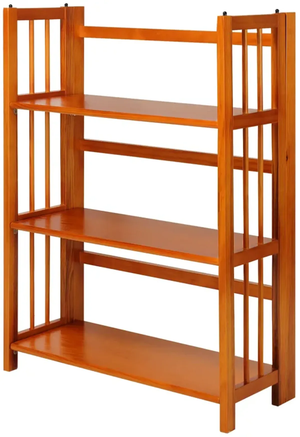 Casual Home 3-Shelf Folding Stackable Bookcase (27.5" Wide)-Honey Oak