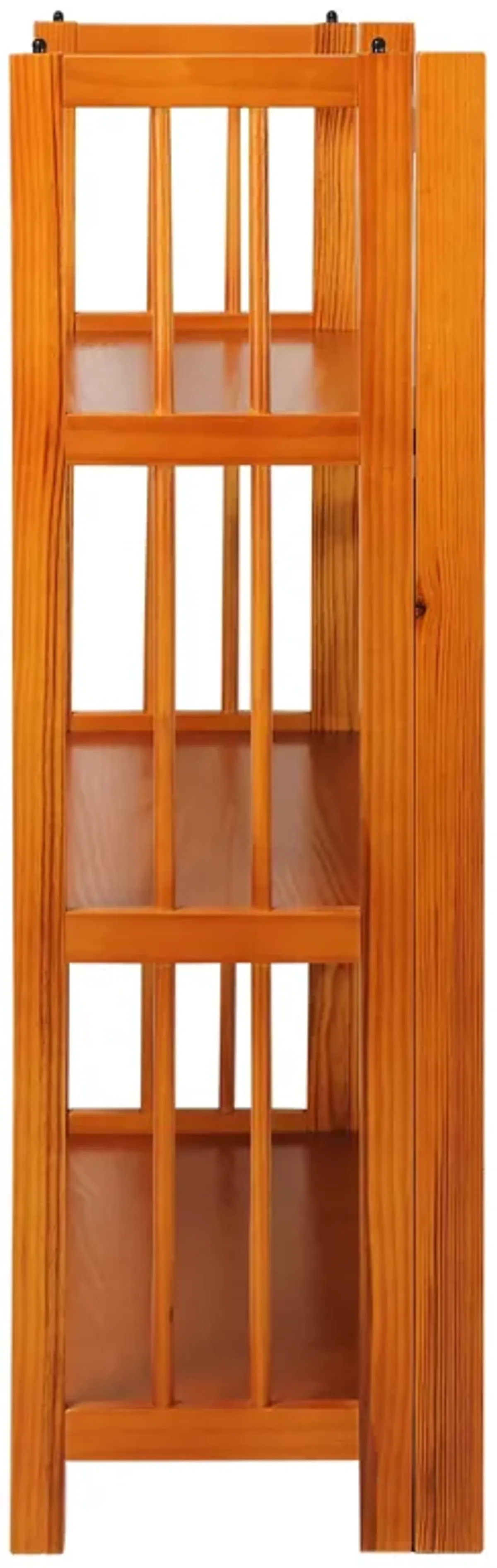 Casual Home 3-Shelf Folding Stackable Bookcase (27.5" Wide)-Honey Oak