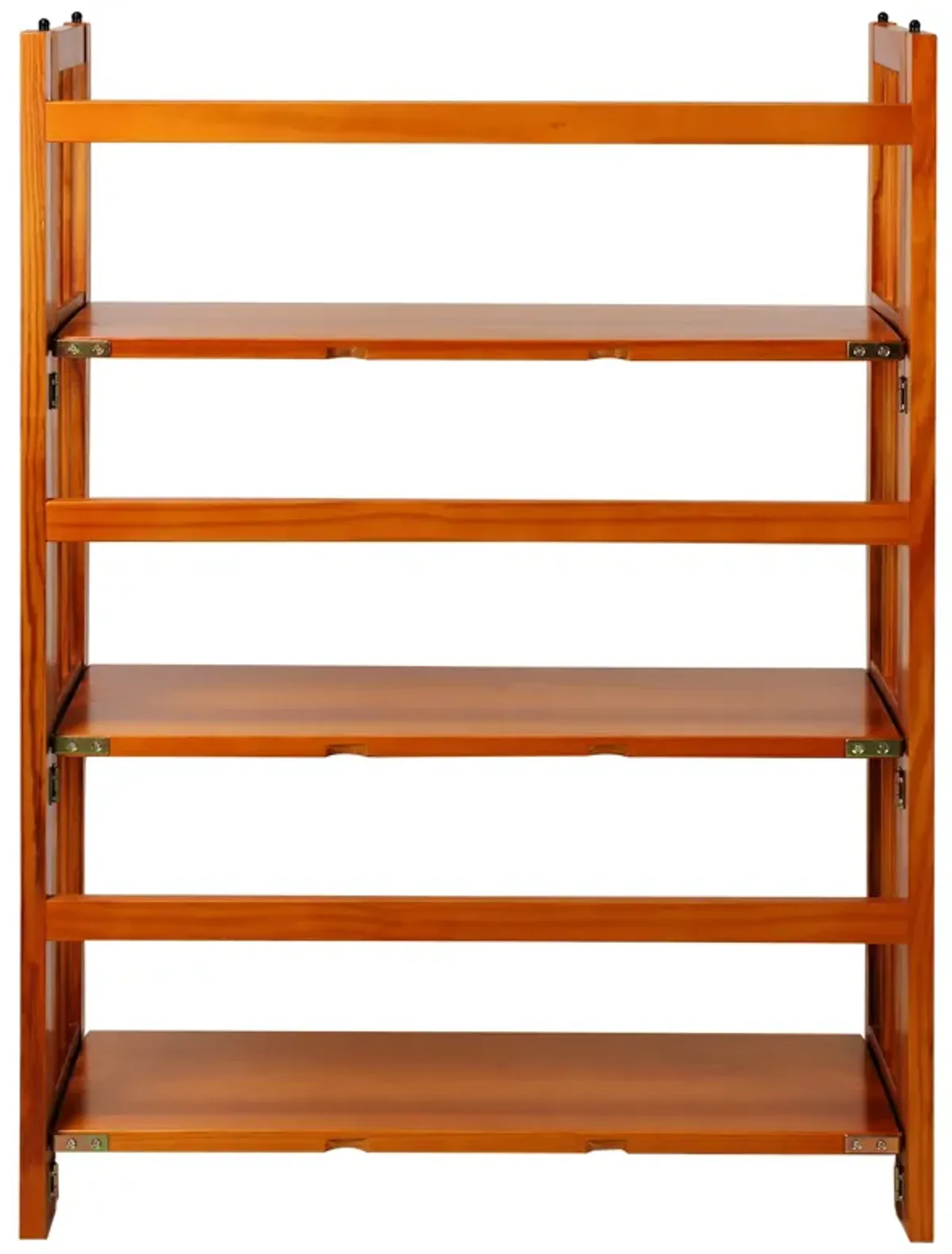 Casual Home 3-Shelf Folding Stackable Bookcase (27.5" Wide)-Honey Oak