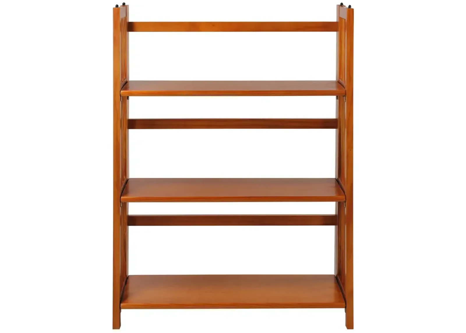 Casual Home 3-Shelf Folding Stackable Bookcase (27.5" Wide)-Honey Oak