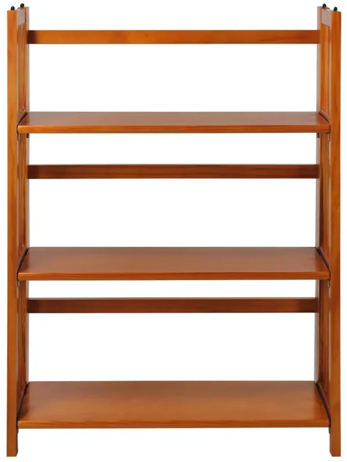 Casual Home 3-Shelf Folding Stackable Bookcase (27.5" Wide)-Honey Oak