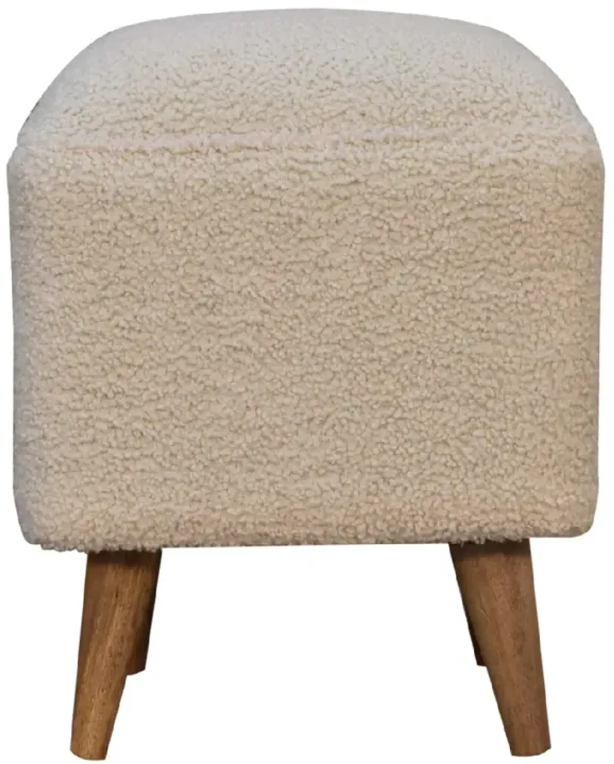 Cream Boucle Squoval Bench Mathis Home | Furniture.com