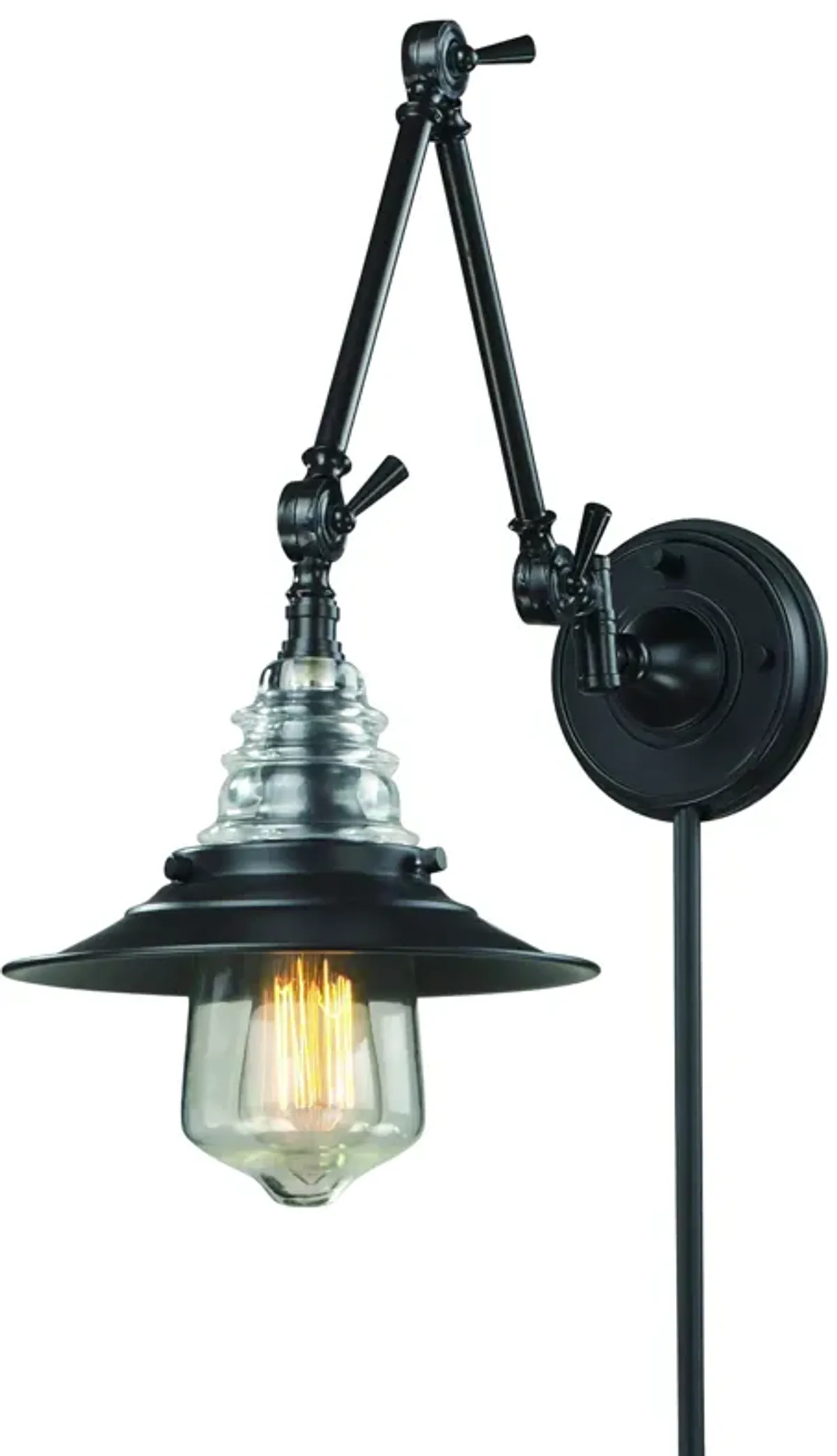 Insulator Glass Swingarm Sconce