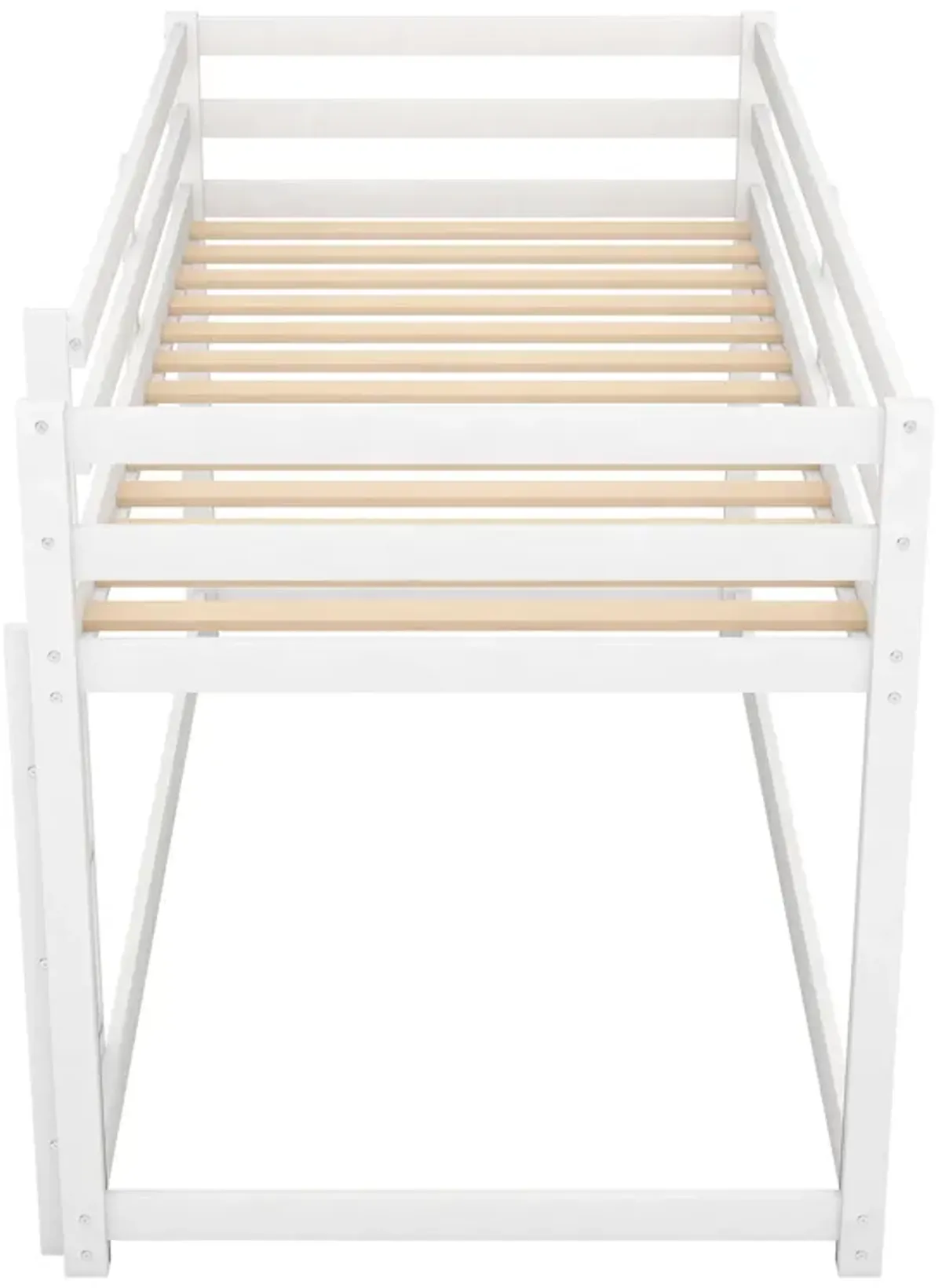 Merax Twin over Twin Floor Bunk Bed with Ladder