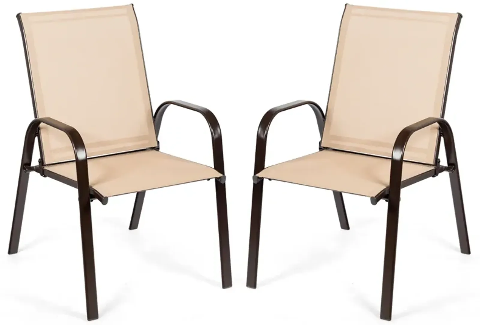 2 Pcs Patio Chairs Outdoor Dining Chair with Armrest