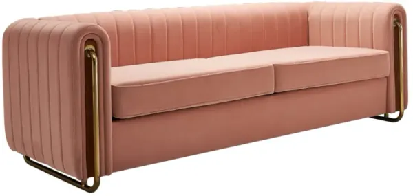 Modern Velvet Sofa Blush Pink