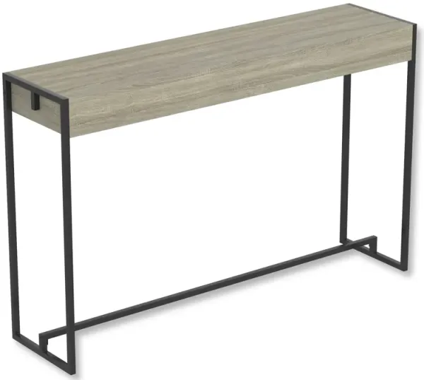 Safdie & Co Console Table 47" Long Dark Taupe and Black Metal
