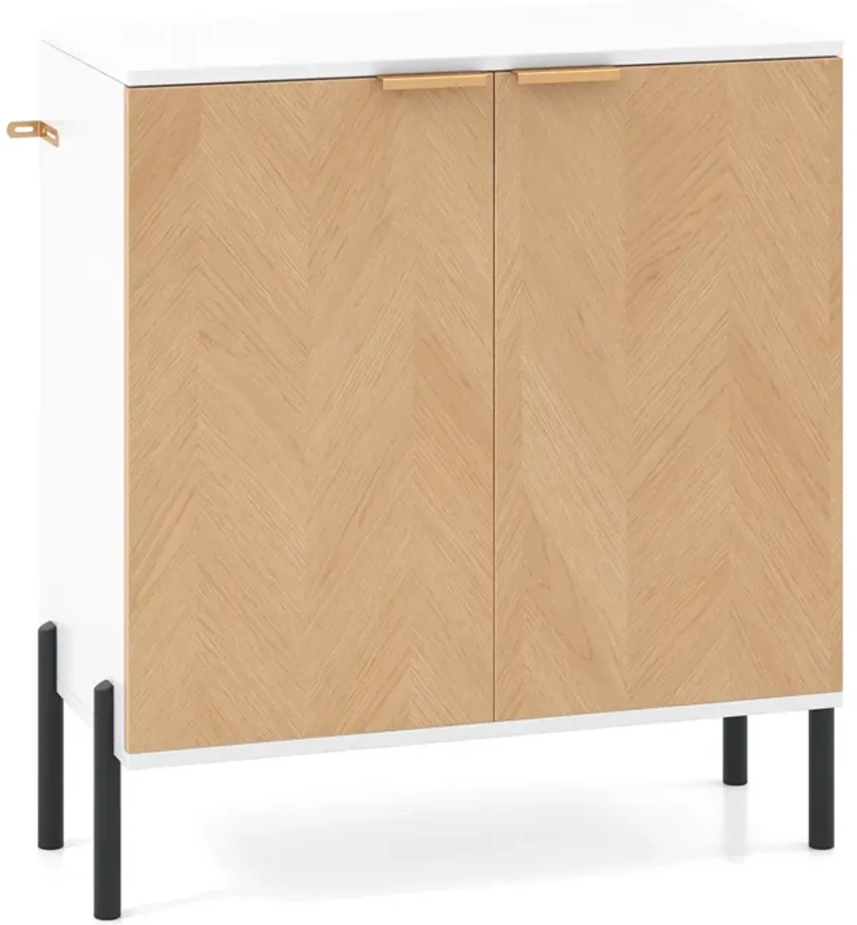 2-Door Buffet Cabinet Sideboard with Shelf and Metal Legs