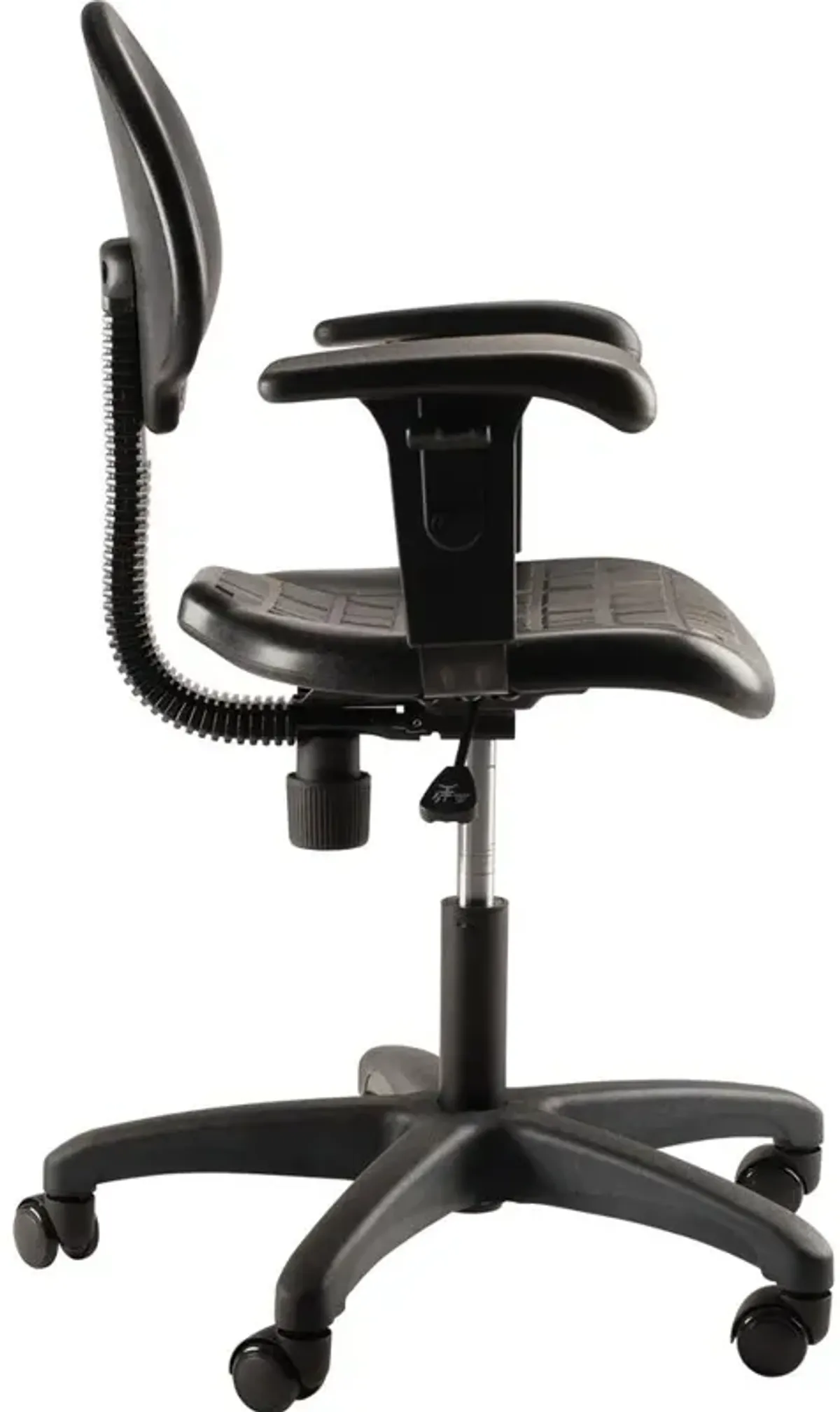 NPS® Polyurethane Task Chair with Arms, 16"-21" Height, Black