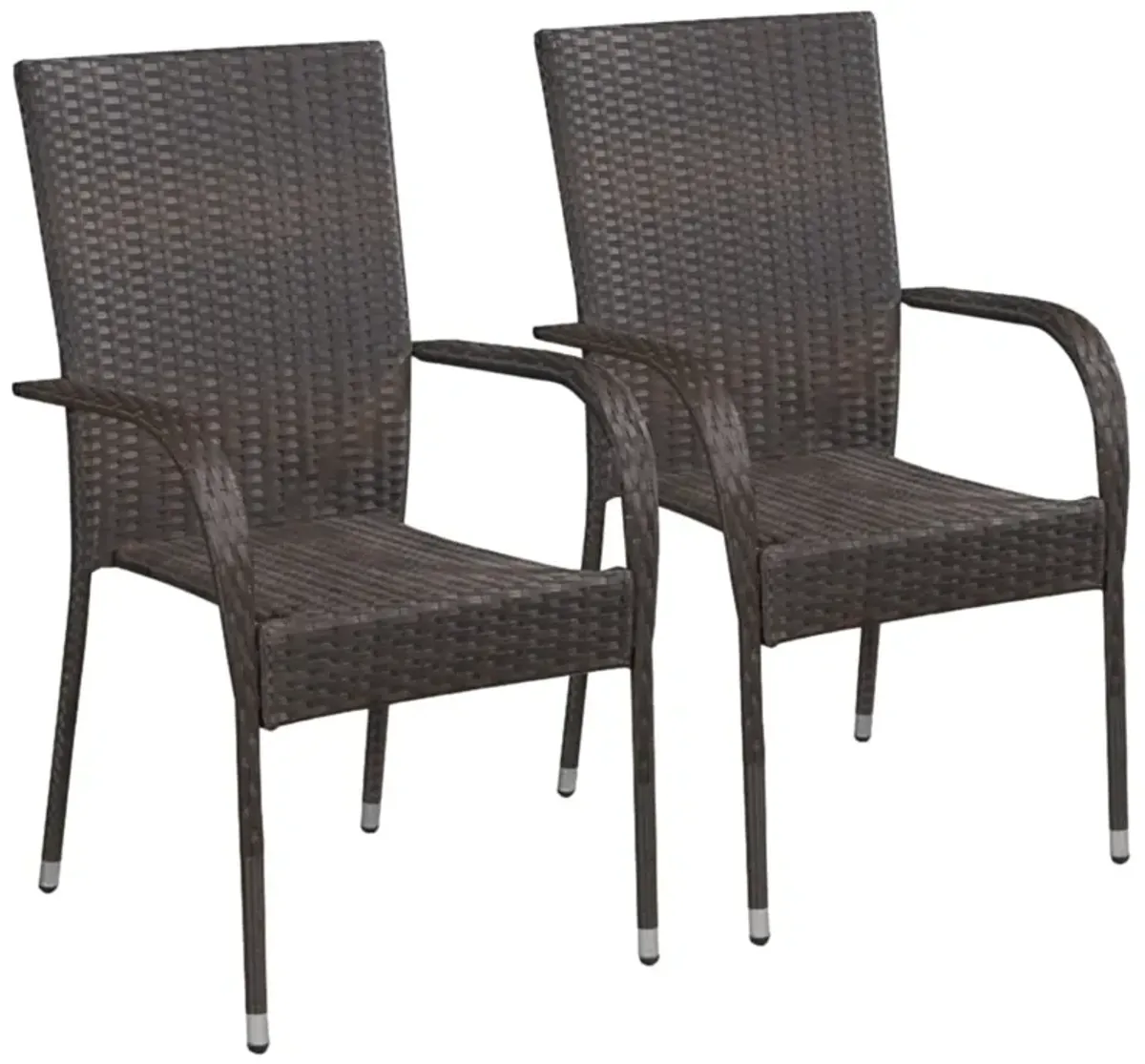 vidaXL 3 Piece Garden Dining Set Poly Rattan Brown