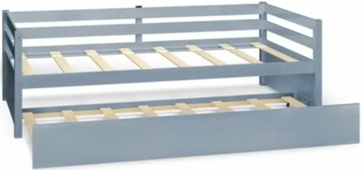 Dorm Style Trundle Daybed Platform Bed Frame for Small Spaces and Guest Rooms