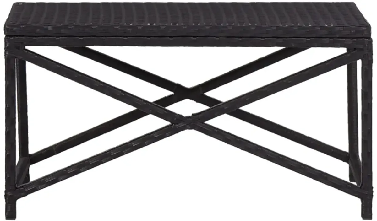 vidaXL Garden Bench 31.5" Poly Rattan Black